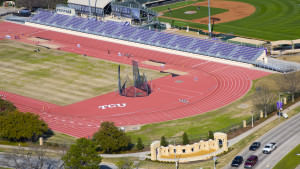 Helicopter photo in Dallas of TCU Track