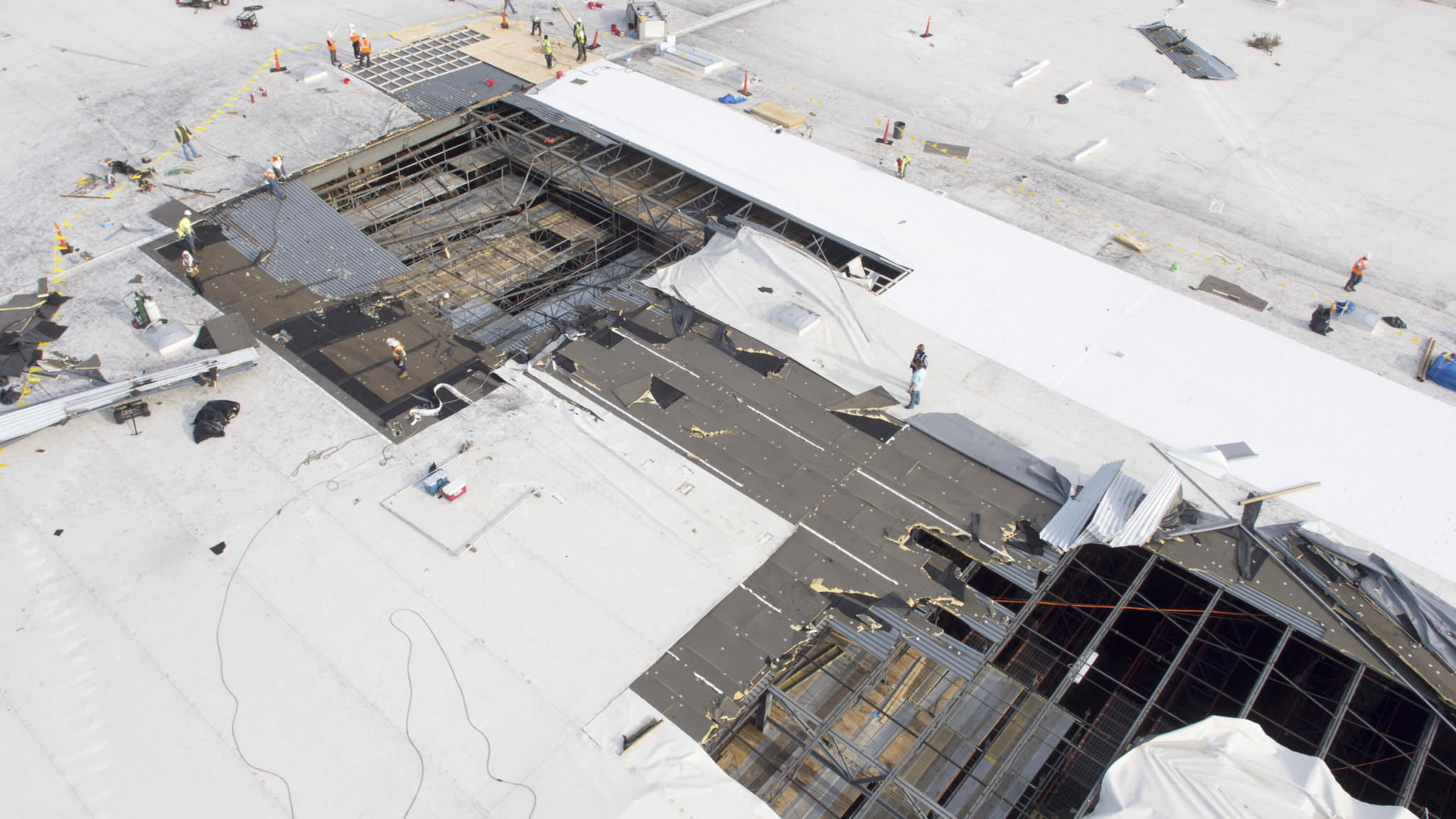 Aerial photography can help assess roof damage or document needed repairs